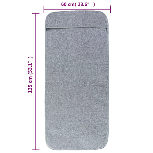 Harmaa rantapyyhkeet Kazuo 60x135cm (2 kpl kangas 400 gsm)