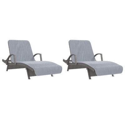 Rantapyyhkeet 2 kpl harmaa 75x200 cm kangas 400 GSM