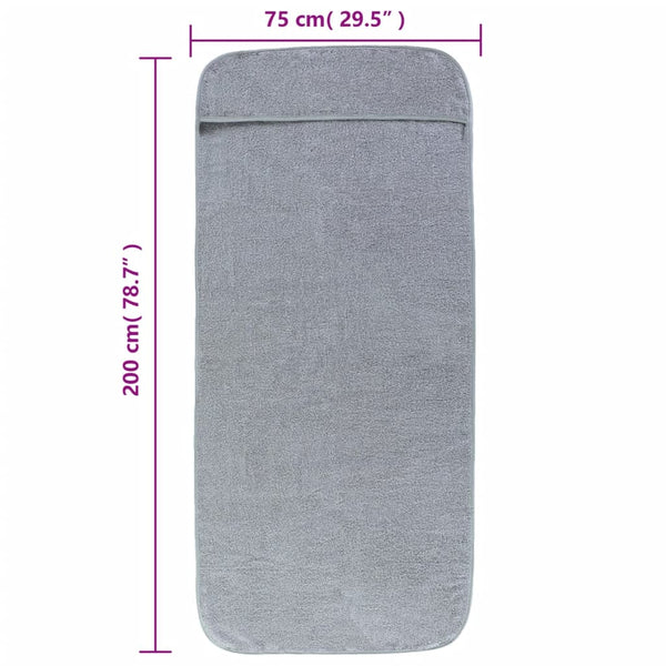 Harmaa rantapyyhkeet Kazuo 75x200cm (2 kpl kangas 400 gsm)