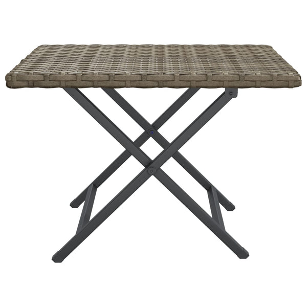 Harmaa taitettava pöytä Sandut 45x35x32cm (polyrottinki)