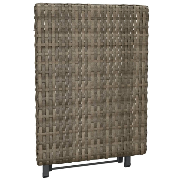 Harmaa taitettava pöytä Sandut 45x35x32cm (polyrottinki)