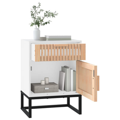 Yöpöydät 2 kpl valkoinen 40x30x55,5 cm tekninen puu ja rauta