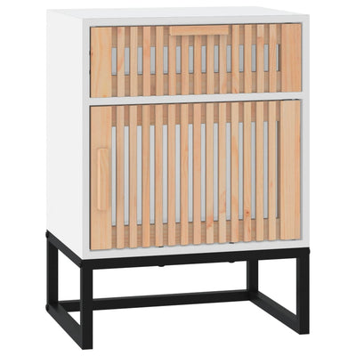 Yöpöydät 2 kpl valkoinen 40x30x55,5 cm tekninen puu ja rauta
