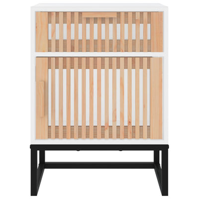 Yöpöydät 2 kpl valkoinen 40x30x55,5 cm tekninen puu ja rauta