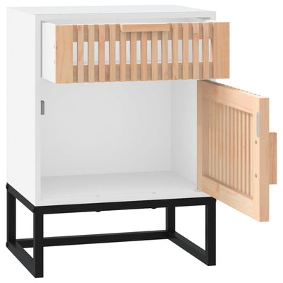 Yöpöydät 2 kpl valkoinen 40x30x55,5 cm tekninen puu ja rauta