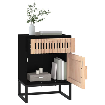 Yöpöydät 2 kpl musta 40x30x55,5 cm tekninen puu ja rauta
