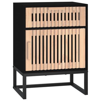 Yöpöydät 2 kpl musta 40x30x55,5 cm tekninen puu ja rauta