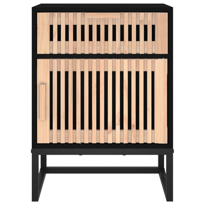 Yöpöydät 2 kpl musta 40x30x55,5 cm tekninen puu ja rauta