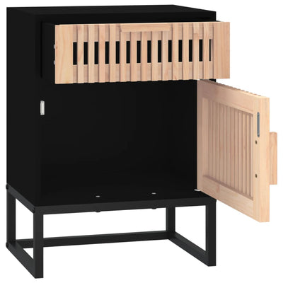 Yöpöydät 2 kpl musta 40x30x55,5 cm tekninen puu ja rauta