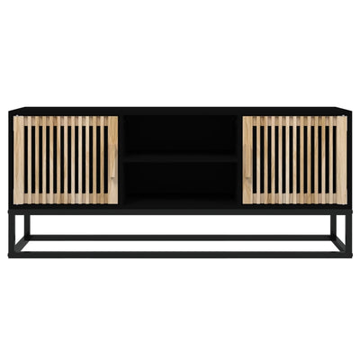 TV-taso musta 105x30x45 cm tekninen puu ja rauta