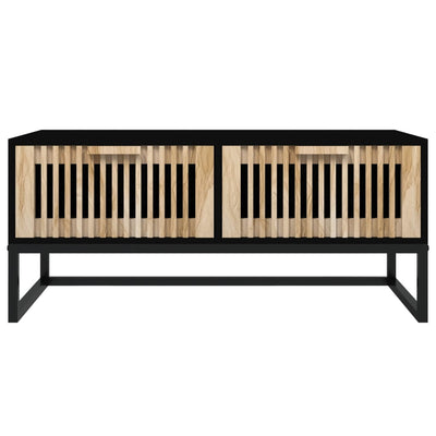 Sohvapöytä musta 80x40x35 cm tekninen puu ja rauta