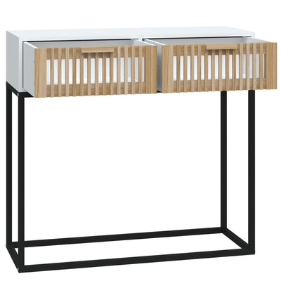 Konsolipöytä valkoinen 80x30x75 cm tekninen puu ja rauta
