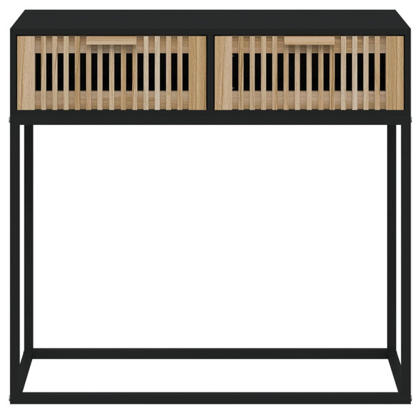Konsolipöytä musta 80x30x75 cm tekninen puu ja rauta