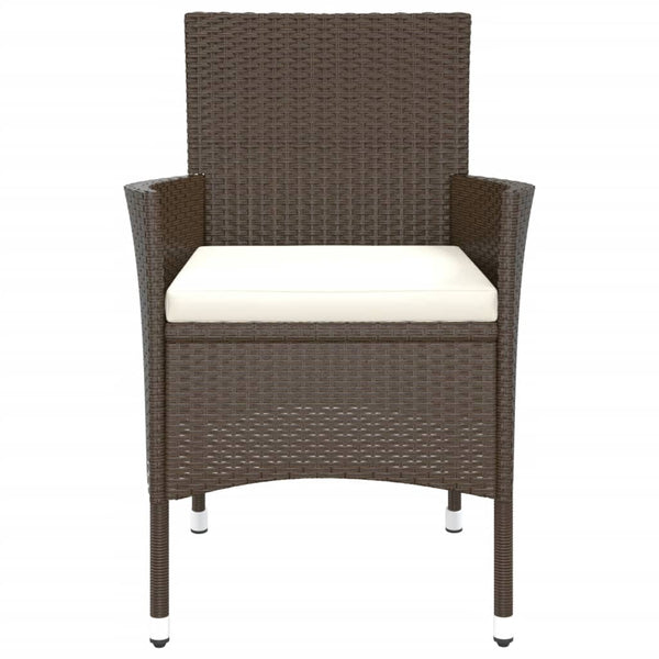 Ruskea puutarhatuolit tyynyillä Gimeno (2 kpl polyrottinki)