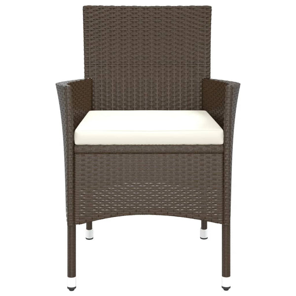 Ruskea puutarhatuolit tyynyillä Gimeno (4 kpl polyrottinki)