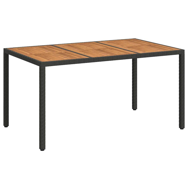 Puutarhapöytä Musta 150 x 90 x 75 cm polyrottinki
