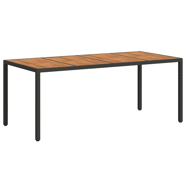 Puutarhapöytä Musta 190 x 90 x 75 cm polyrottinki