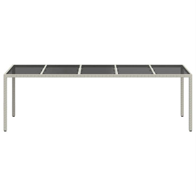 Valkoinen puutarhapöytä Iboica 250x100x75cm (polyrottinki ja lasi)