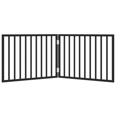 Koiraportti kokoontaittuva 2 paneelia musta 160 cm poppelipuu