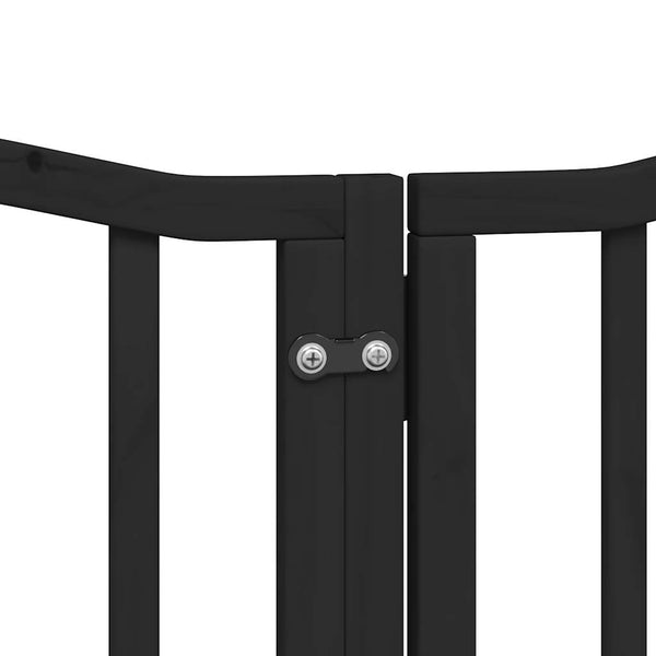 Koiraportti kokoontaittuva 6 paneelia musta 300 cm poppelipuu