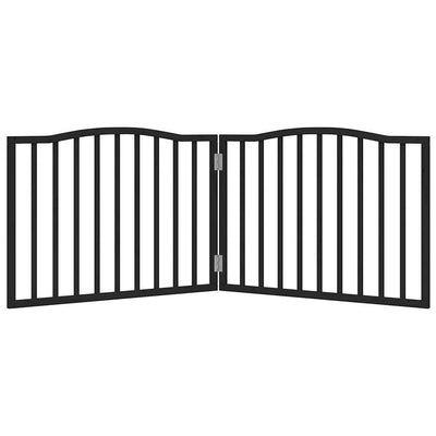 Koiraportti kokoontaittuva 2 paneelia musta 160 cm poppelipuu