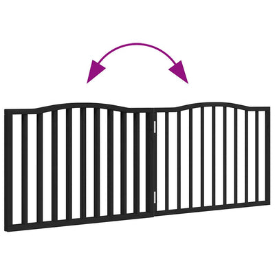 Koiraportti kokoontaittuva 2 paneelia musta 160 cm poppelipuu