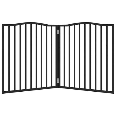 Koiraportti kokoontaittuva 2 paneelia musta 160 cm poppelipuu