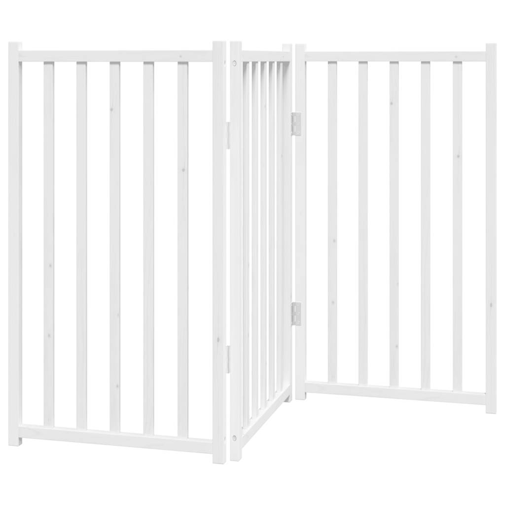 Valkoinen koiraportti taitettava 3 paneelia Cremenasiu 150cm (kuusi)