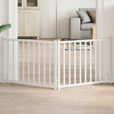 Valkoinen koiraportti taitettava Cremenasiu 160cm (2 paneelia, kuusi)