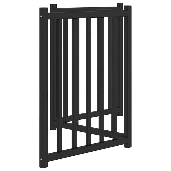 Koiraportti kokoontaittuva 3 paneelia musta 150 cm täysi kuusi