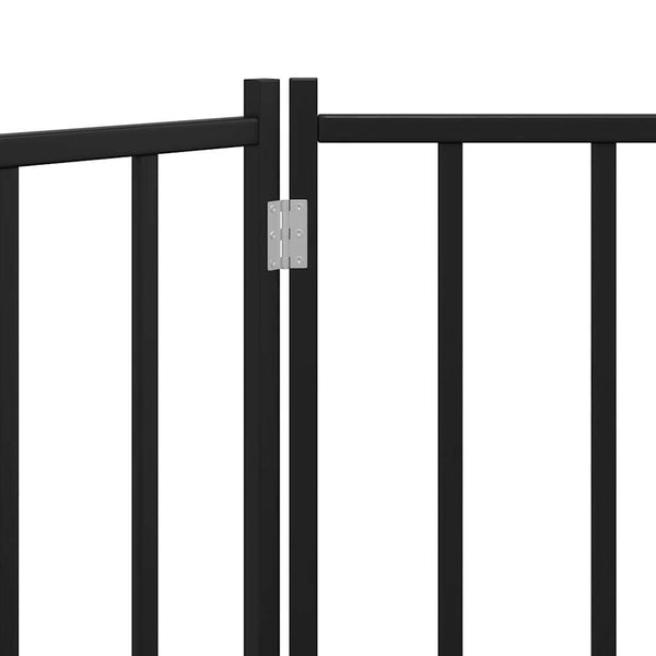 Koiraportti kokoontaittuva 3 paneelia musta 150 cm täysi kuusi
