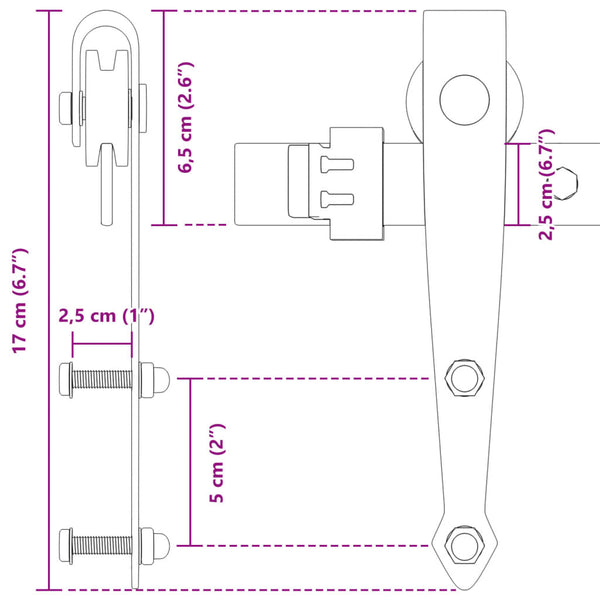 Mini liukuovisarja kaappiin musta 122 cm hiiliteräs