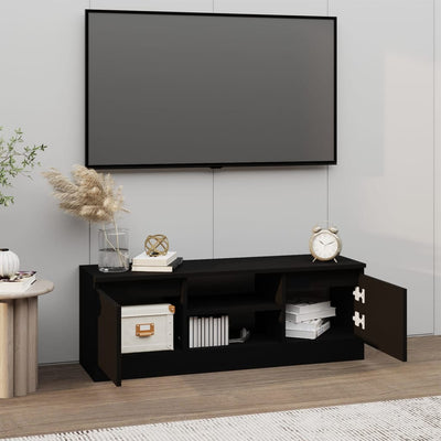 TV-taso ovella musta 102x30x36 cm