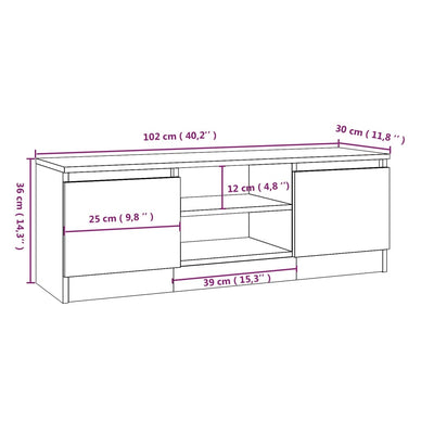 TV-taso ovella harmaa Sonoma 102x30x36 cm