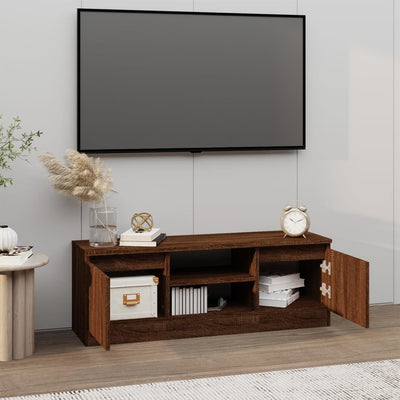 TV-taso ovella ruskea tammi 102x30x36 cm