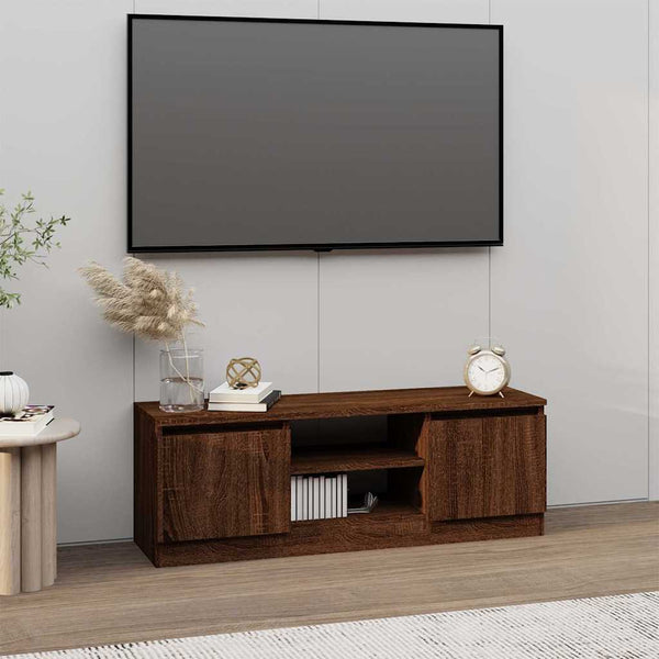 TV-taso ovella ruskea tammi 102x30x36 cm