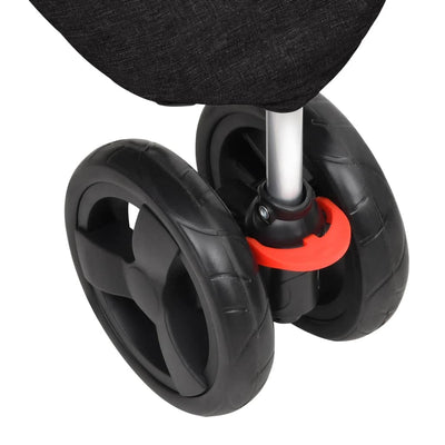 Taitettavat koiranrattaat musta 80x46x98 cm Oxford kangas