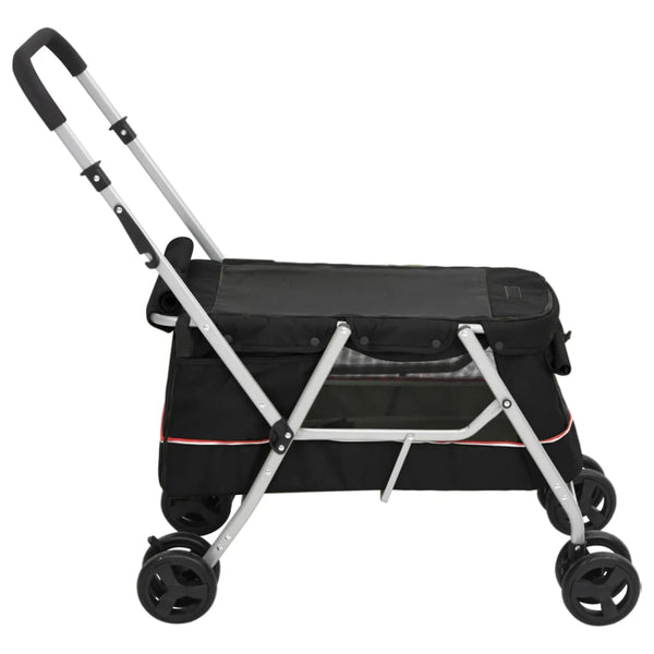 Musta taitettavat koiranrattaat Eama 100x49x96cm (oxford kangas)
