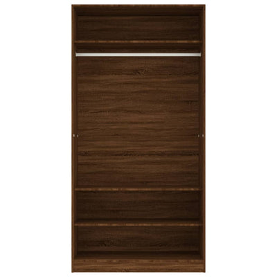 Vaatekaappi ruskea tammi 100x50x200 cm tekninen puu