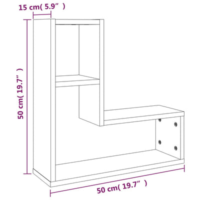 Seinähyllyt 2 kpl harmaa Sonoma 50x15x50 cm tekninen puu