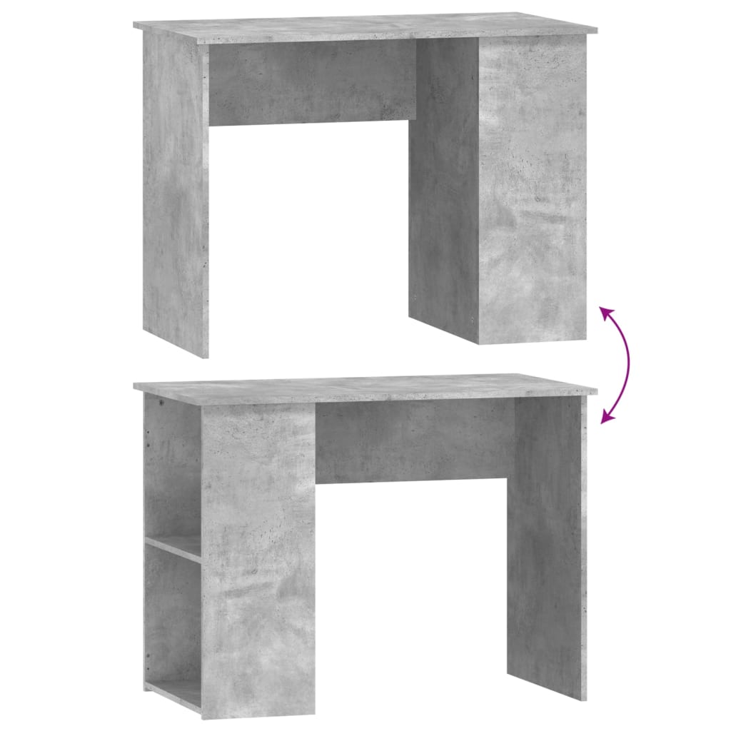 Betoninharmaa työpöytä Polifronie 100x55x75cm (puinen)