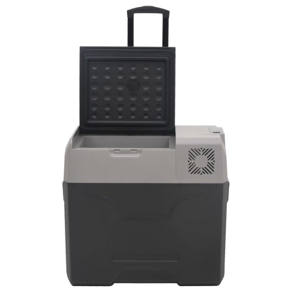 Kylmälaukku pyörillä ja adapterilla mustaharmaa 50 l PP