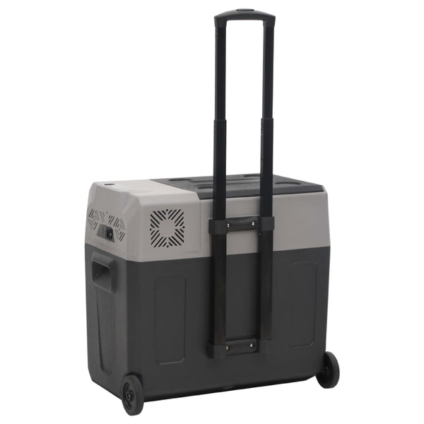 Kylmälaukku pyörillä ja adapterilla mustaharmaa 50 l PP