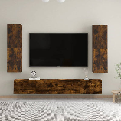 Seinäkiinnitettävä TV-taso savutammi 30,5x30x110 cm
