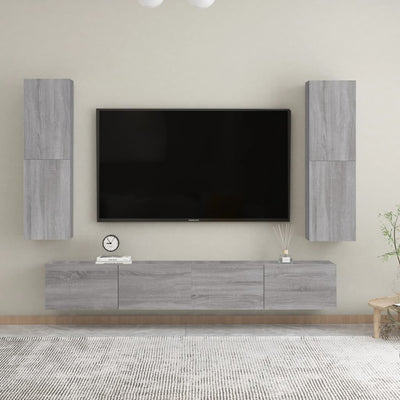 Seinäkiinnitettävä TV-taso harmaa Sonoma 30,5x30x110 cm