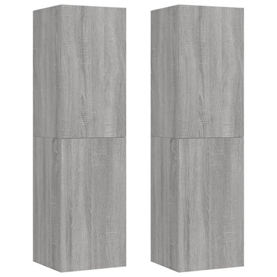 Seinäkiinnitettävät TV-tasot 2 kpl harmaa Sonoma 30,5x30x110 cm