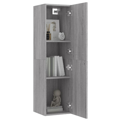 Seinäkiinnitettävät TV-tasot 2 kpl harmaa Sonoma 30,5x30x110 cm