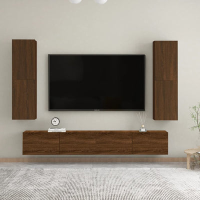 Seinäkiinnitettävä TV-taso savutammi 30,5x30x110 cm