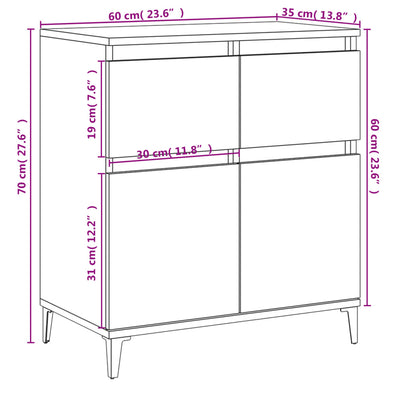 Senkki musta 60x35x70 cm tekninen puu