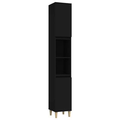 Musta kylpyhuoneen kaappi Arturo 30x30x190cm (puinen)